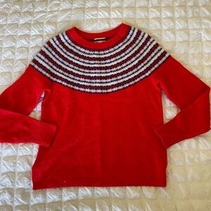 J.Crew 100% Cashmere Red Striped Women's Sweater